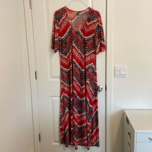 3X red pull on maxi dress from 24/7